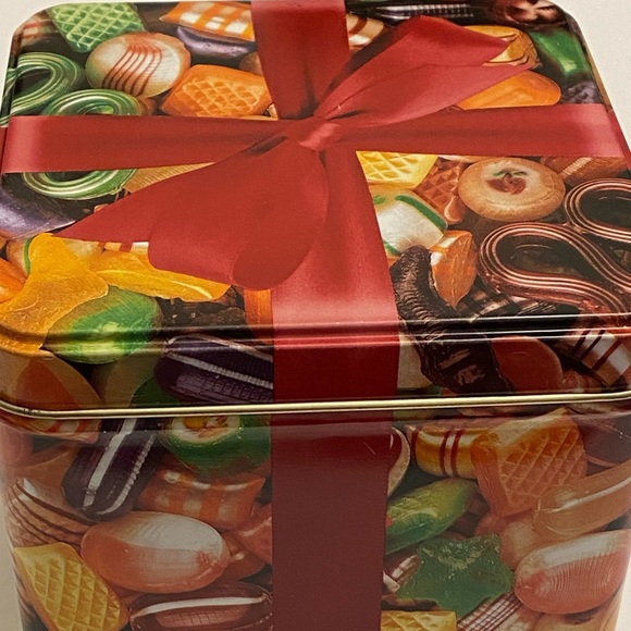 Peerless Old Time 1992 Xmas Mix Hard Candy Square Tin-Empty Made in USA 4.25" - Picture 4 of 9